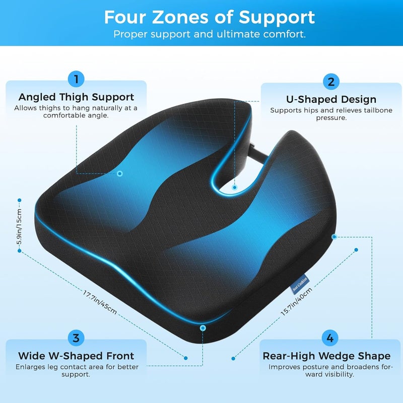 Niceeday Car Seat Cushion - Extra Large Memory Foam Support - Image 2