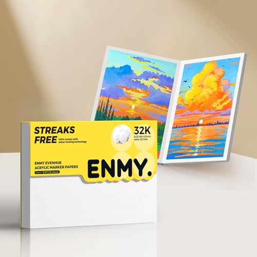 ENMY Acrylic Marker Sketch Pad, 7×4.9 Inch Bleed-Proof Marker Paper,140lb/300gsm Heavyweight Sketchbook, 30 Sheets Drawing Pad Glue-Bound with Hard Backing for Artists, Students - Image 1