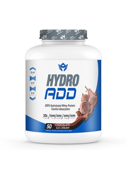 Muscle Add Hydro Add 100%Hydrolyzed Whey Protein Fastest Absorption-50Serv Chocolate Ice Cream