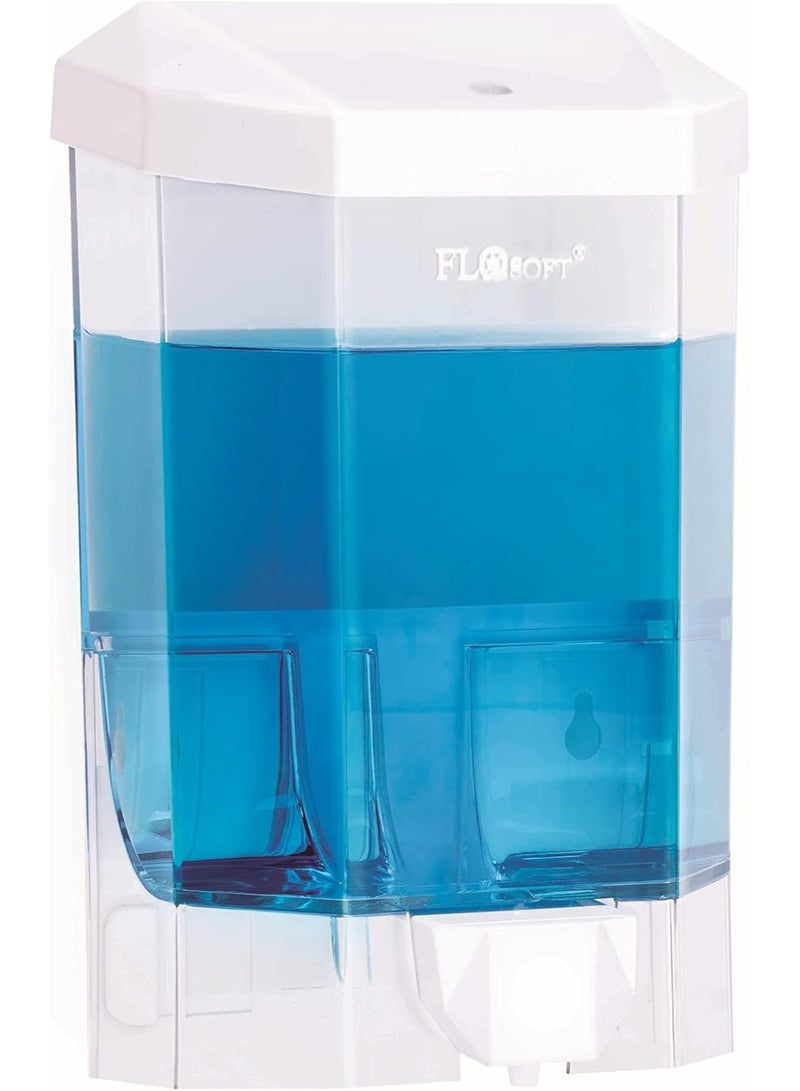 FLOSOFT Flora & Flosoft Eco Liquid Soap Dispenser, White/Transparent, 30 x 30 x 30 cm - Image 2