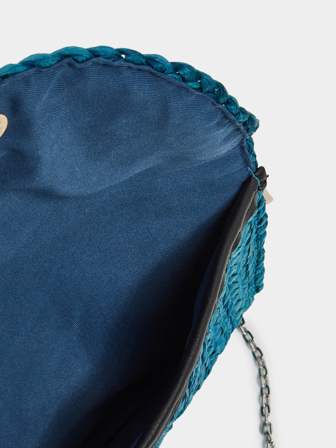 Styli Styli Weave Design Straw Clutch with Chain Strap  - Image 4