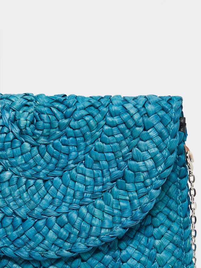 Styli Styli Weave Design Straw Clutch with Chain Strap  - Image 3