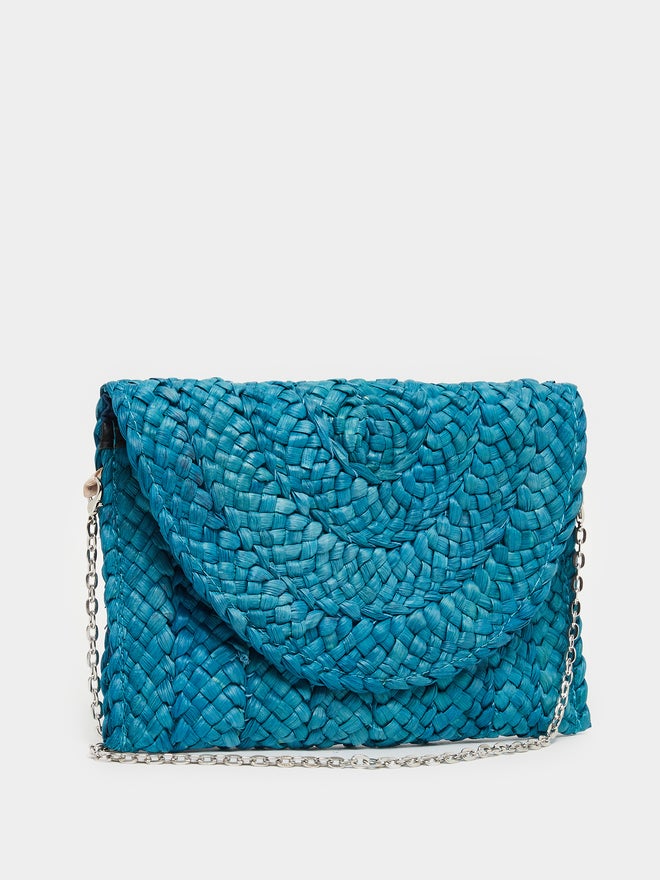 Styli Styli Weave Design Straw Clutch with Chain Strap  - Image 1