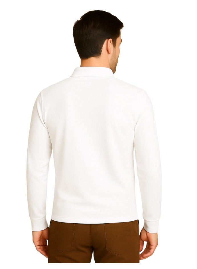 PRINTSHOP4ME 10Pcs Men's LONG SLEEVE POLO T-Shirt 220 GSM Pure Cotton Basic Colors - Image 3