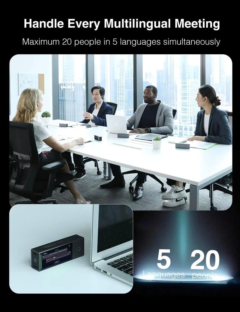 Timekettle X1 AI Interpreter Hub, Offline Earbuds for Two-Way Simultaneous Multilingual Translation, Matte Black - Image 3