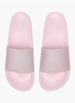 Celeste Womens Textured Slide Slippers With Slip-On Closure  - Image 2