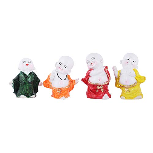 MARINER'S CREATION Polyresin Baby Laughing Buddha showpiece Multicolour, 4 Pieces - Image 5