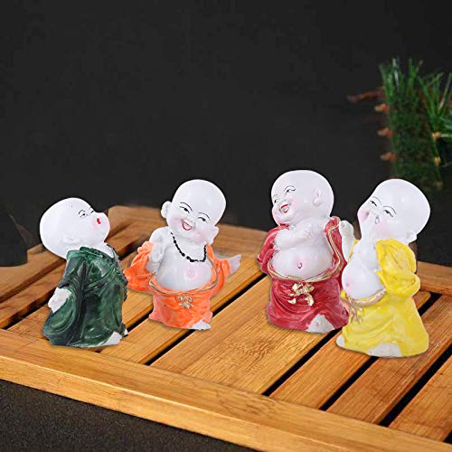 MARINER'S CREATION Polyresin Baby Laughing Buddha showpiece Multicolour, 4 Pieces - Image 4