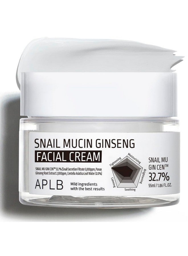 ايه بي ال بي كريم الوجه APLB بمخاط الحلزون والجينسنغ | SNAIL MU GIN CEN™ 32.7% 1.86 أونصة سائلة/عناية بالبشرة الكورية، العناية بالتجاعيد، العناية بالمسام، تحسين مرونة البشرة لبشرة مشدودة - Image 1