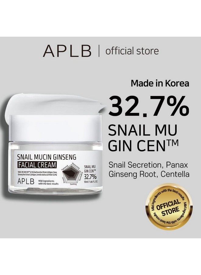 ايه بي ال بي كريم الوجه APLB بمخاط الحلزون والجينسنغ | SNAIL MU GIN CEN™ 32.7% 1.86 أونصة سائلة/عناية بالبشرة الكورية، العناية بالتجاعيد، العناية بالمسام، تحسين مرونة البشرة لبشرة مشدودة - Image 2