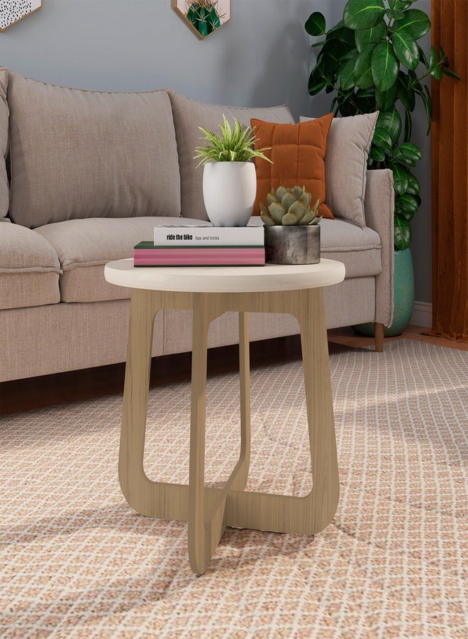 Pilati Coffee Table Home Sofa Centre Table For Living room. 46.5x59x59cmOff white  - Image 1