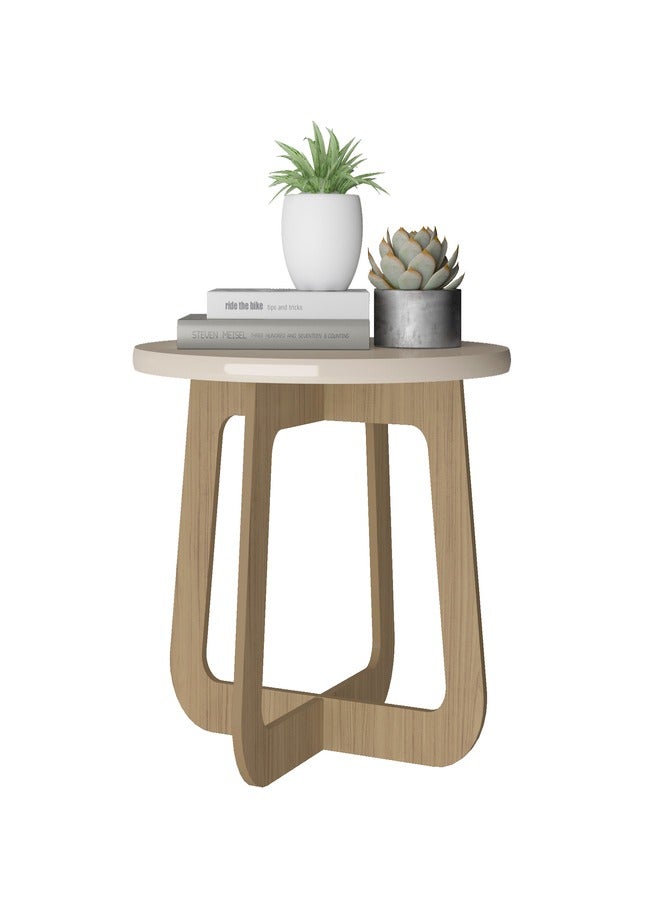 Pilati Coffee Table Home Sofa Centre Table For Living room. 46.5x59x59cmOff white  - Image 2