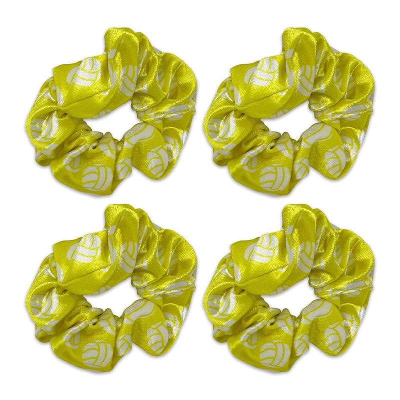 Generic Volleyball Scrunchies Velvet Hair Ties Headband Accessory Set of 4 Yellow 