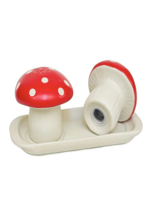 Qiuhome Cute Salt and Pepper Shakers Ceramic Salt and Pepper Shakers Set (Mushroom 3, Small) - Image 2