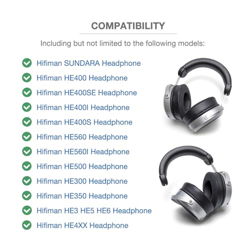 Voarmaks Sundara Cooling Gel Earpads Compatible with HiFiMan Sundara, HE-400 HE-400i HE400S HE-500 HE-560 HE35X HE-4 HE-4XX HE-5 HE6 HE-X4 HE-5SE Covered with Ice Cloth Replacement Ear Pads - Image 3