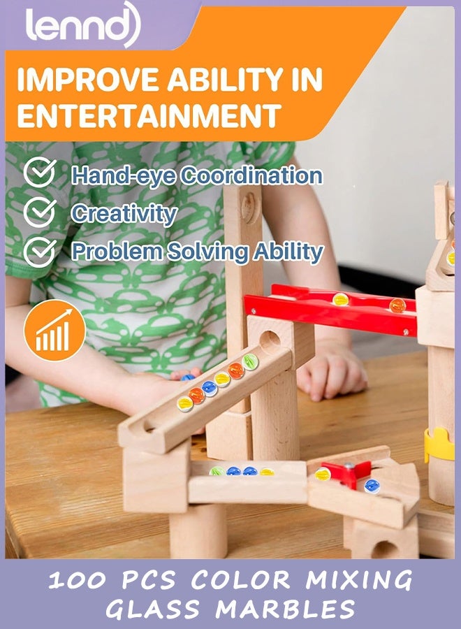 لينند زجاج الرخام - السائبة 100pcs Cat Eye Mix 4 ألوان متوسطة الحجم سميكة الرخام الهدية الزخرفية الرجعية لعبة مع 14mm و 16mm للانتقال,لعبة اللوحة الصينية الشيكرات,الأناني,ديكور الحزب - Image 5