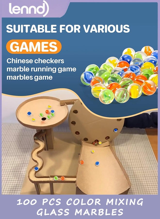 لينند زجاج الرخام - السائبة 100pcs Cat Eye Mix 4 ألوان متوسطة الحجم سميكة الرخام الهدية الزخرفية الرجعية لعبة مع 14mm و 16mm للانتقال,لعبة اللوحة الصينية الشيكرات,الأناني,ديكور الحزب - Image 2