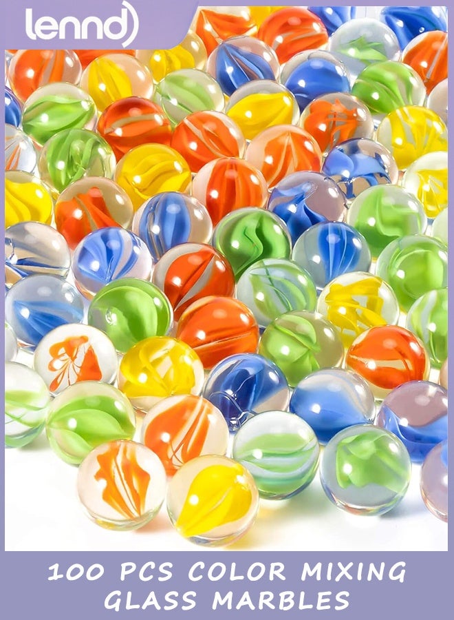 لينند زجاج الرخام - السائبة 100pcs Cat Eye Mix 4 ألوان متوسطة الحجم سميكة الرخام الهدية الزخرفية الرجعية لعبة مع 14mm و 16mm للانتقال,لعبة اللوحة الصينية الشيكرات,الأناني,ديكور الحزب - Image 1