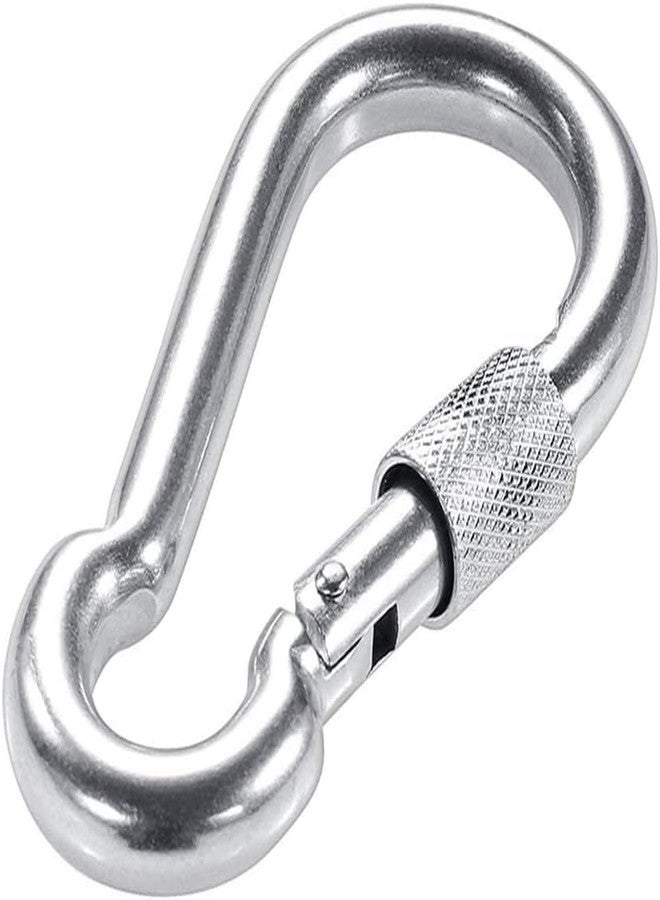 keycraze خطاف KEYCRAZE من الفولاذ المقاوم للصدأ - قفل أمان شديد التحمل لتثبيت الكابلات | خطافات رفع الأثقال وتسلق الجبال، حلقة تسلق معدنية M80x8 للاستخدام اليومي (4، 10 × 100 مم) (1، 8 مم) - Image 1