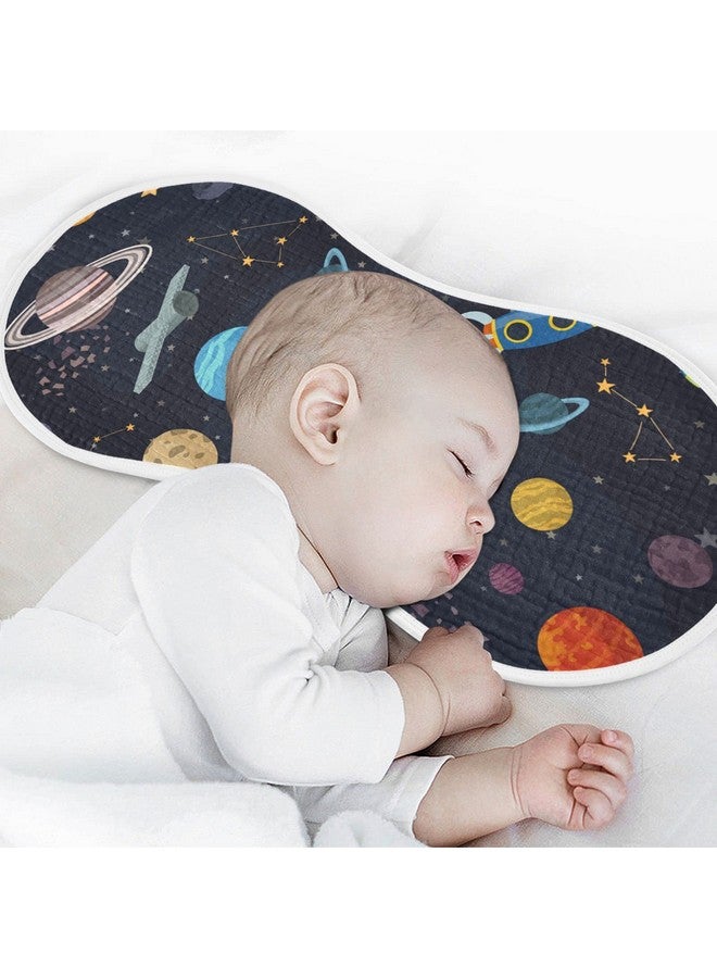 Kigai Carton Space Spaceships Muslin Baby Burp Cloths, Large Absorbent Cotton Muslin Burp Cloths Set of 1, Washcloths, Face Towel, Bibs for Newborn Boys Girls, 11 x22 Inch - Image 5