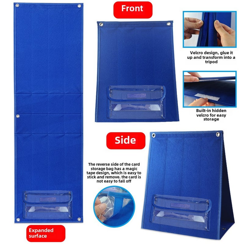 Multi-use Folding Felt Board for Desktop and Wall Blue 