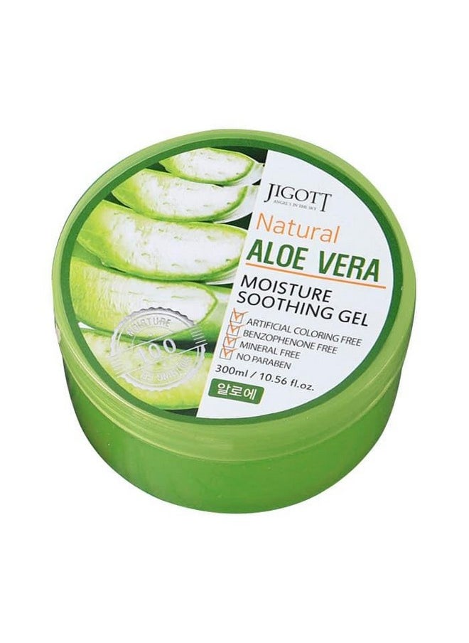jigott - Natural Moisture Soothing Gel 300Ml/10.56 Fl.Oz Artificial Coloring Fee Benzophenone Free Mineral Free No Paraben (Aloe Vera) - Image 1
