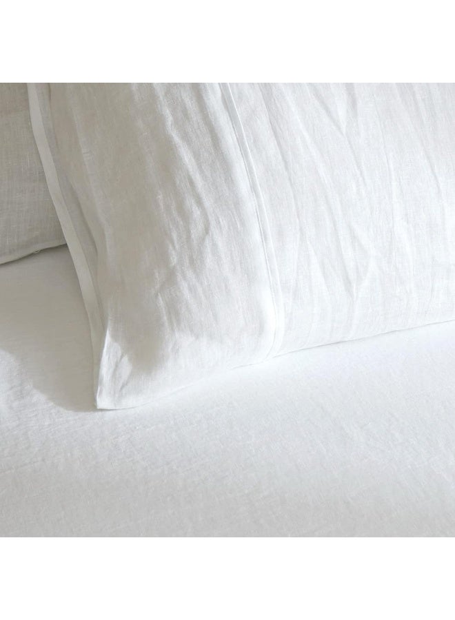 HYPREST 100% French Linen White Pillowcases King, Stone Washed Flax Linen King Pillowcase Set of 2, Super Soft Breathable Cooling Moisture-Absorbing Bed Pillow Covers, Envelope Design (20" X 40")  - Image 4