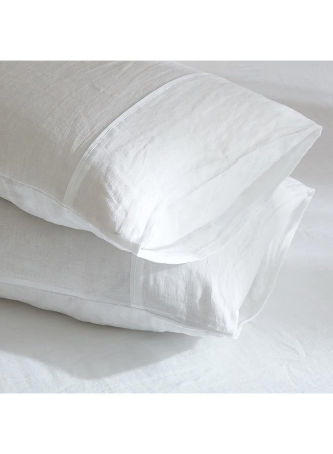 HYPREST 100% French Linen White Pillowcases King, Stone Washed Flax Linen King Pillowcase Set of 2, Super Soft Breathable Cooling Moisture-Absorbing Bed Pillow Covers, Envelope Design (20" X 40")  - Image 3