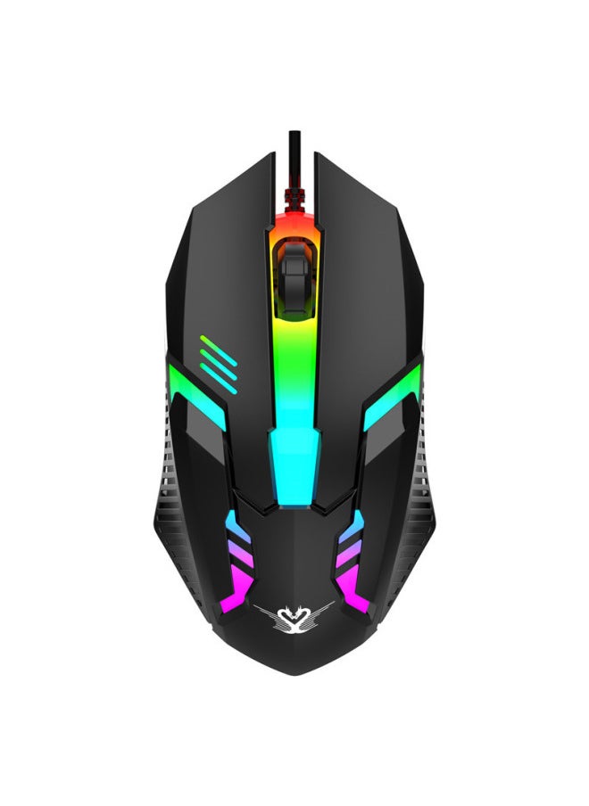 Li Magnesium S1 Electric Competition Weighted Wired Mouse USB Notebook Computer CF LOL Game Big Mouse Wholesale-Color:Force Magnesium S1 Black Luminous Mouse