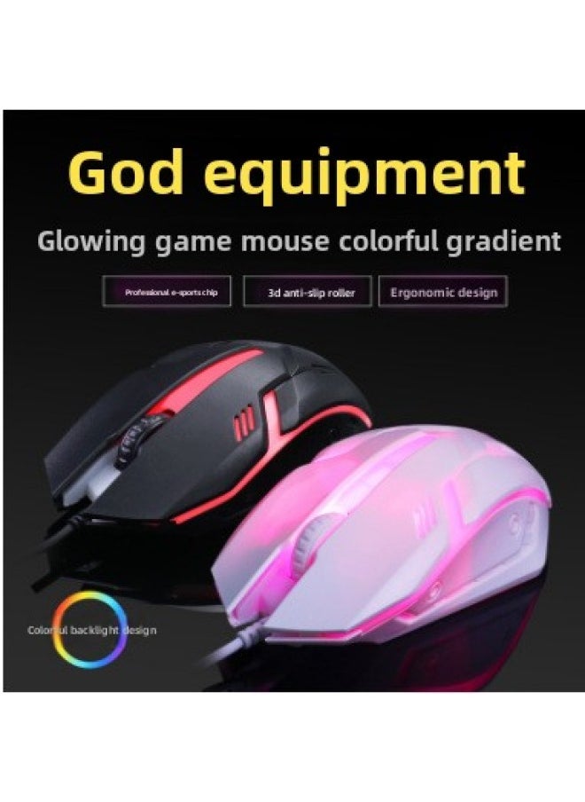 Li Magnesium S1 Electric Competition Weighted Wired Mouse USB Notebook Computer CF LOL Game Big Mouse Wholesale-Color:Force Magnesium S1 Black Luminous Mouse