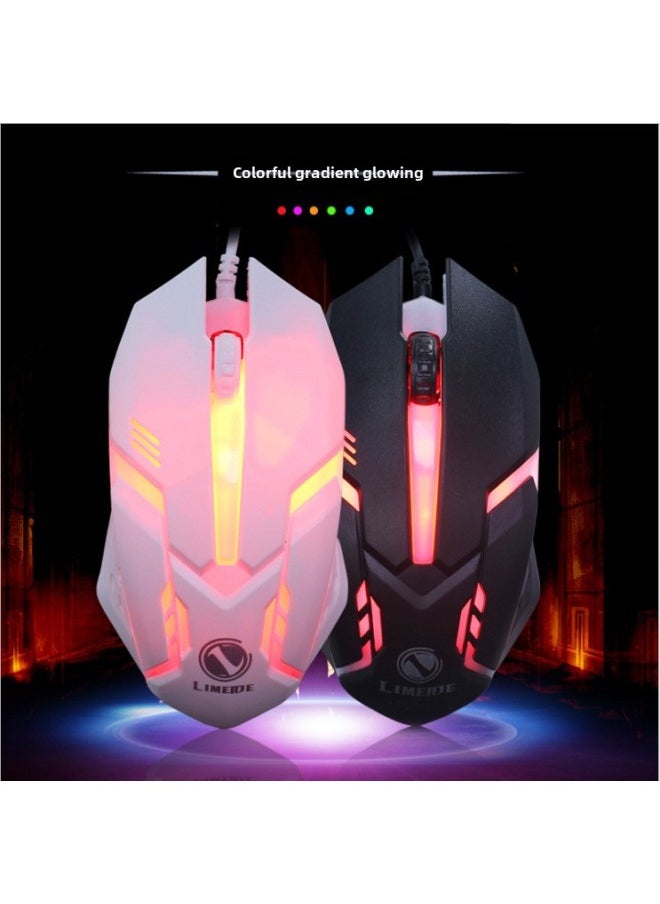 Li Magnesium S1 Electric Competition Weighted Wired Mouse USB Notebook Computer CF LOL Game Big Mouse Wholesale-Color:Force Magnesium S1 Black Luminous Mouse