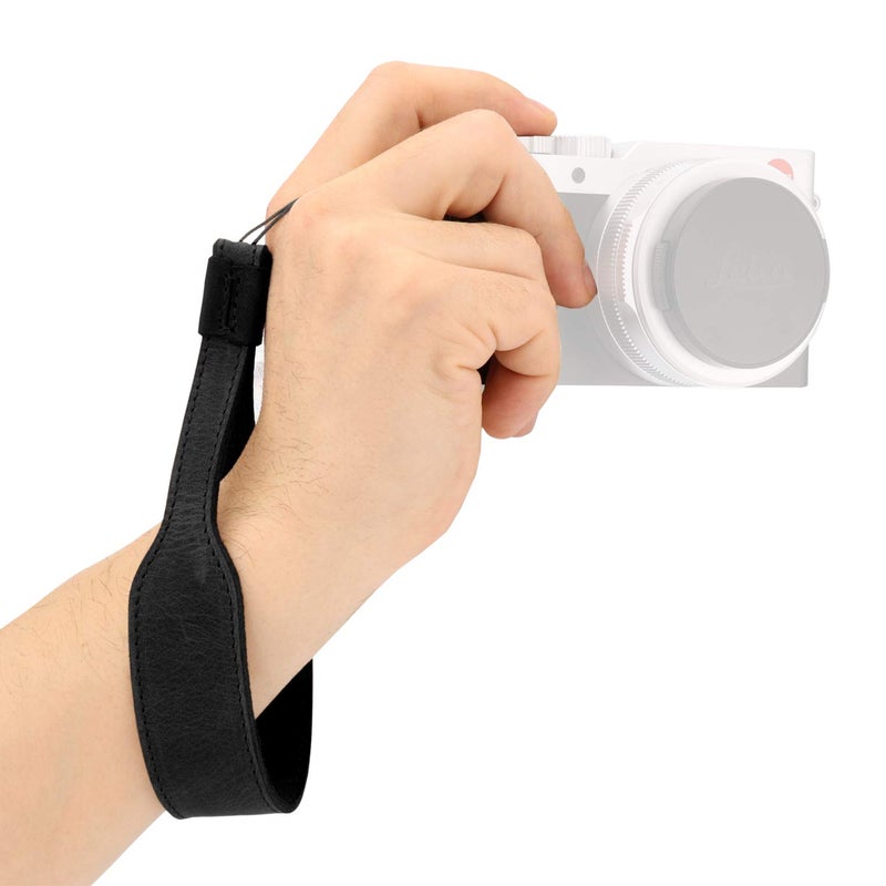 MegaGear MG1612 SLR, DSLR Genuine Leather Wrist Strap, Black, One Size - Image 1