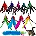 CATENESS Cat Feather Toys Refills 10 Pieces Cat Wand Replacement Feathers Toy for Indoor Cats - Image 3