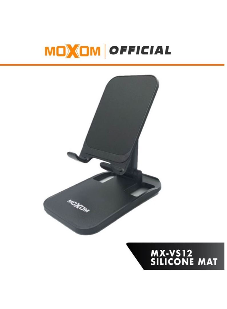 MOXOM Foldable Phone Stand for Desk - Height Adjustable Cell Phone Holder Portable Cellphone Cradle Desktop Dock Compatible with All Smartphone and Tablet iPhone 14 Pro Max 13 Pro Max Mini, 12 11 XR X 8 7 6 - Image 1