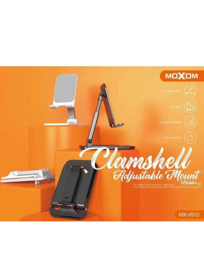 MOXOM Foldable Phone Stand for Desk - Height Adjustable Cell Phone Holder Portable Cellphone Cradle Desktop Dock Compatible with All Smartphone and Tablet iPhone 14 Pro Max 13 Pro Max Mini, 12 11 XR X 8 7 6 - Image 5