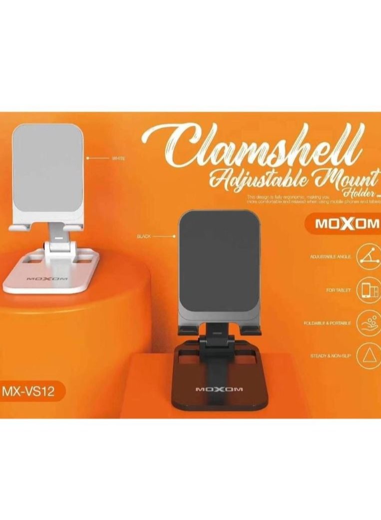 MOXOM Foldable Phone Stand for Desk - Height Adjustable Cell Phone Holder Portable Cellphone Cradle Desktop Dock Compatible with All Smartphone and Tablet iPhone 14 Pro Max 13 Pro Max Mini, 12 11 XR X 8 7 6 - Image 4