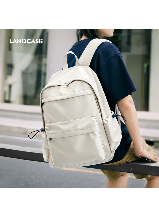 Landcase Backpack For Women, Stylish Commuter Large Capacity School Bag For Middle School, High School And College Students, Laptop Backpack For Men, 4301 Off-white - Image 2
