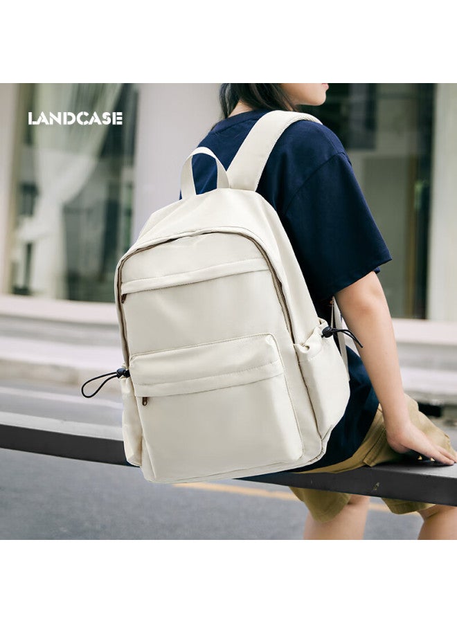 Landcase Backpack For Women, Stylish Commuter Large Capacity School Bag For Middle School, High School And College Students, Laptop Backpack For Men, 4301 Off-white - Image 1