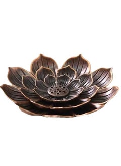 Generic Incense Holder for Sticks Anti-Ash Spilling, Brass Lotus Incense Stick Holder and Detachable Ash Catcher Lotus Incense Burner 16 Holes Incense Organizer Lotus Incense Burner  - Image 2