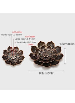 Generic Incense Holder for Sticks Anti-Ash Spilling, Brass Lotus Incense Stick Holder and Detachable Ash Catcher Lotus Incense Burner 16 Holes Incense Organizer Lotus Incense Burner  - Image 3