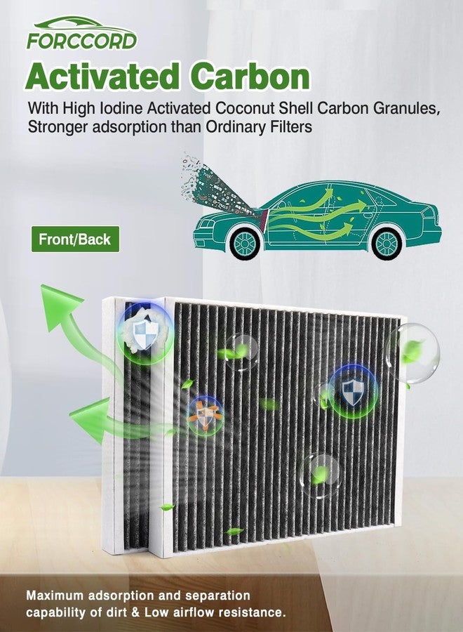 Forccord 2-Pack Cabin Air Filter Fits for 2018-25 Audi Q5, 2017-26 Q7, 2017-25 A4, 2018-19 A5 Quattro, 2017-25 A4 Quattro, 2017-26 Q7 Activated Carbon Cabin Filter Replacement Car Accessories - Image 4