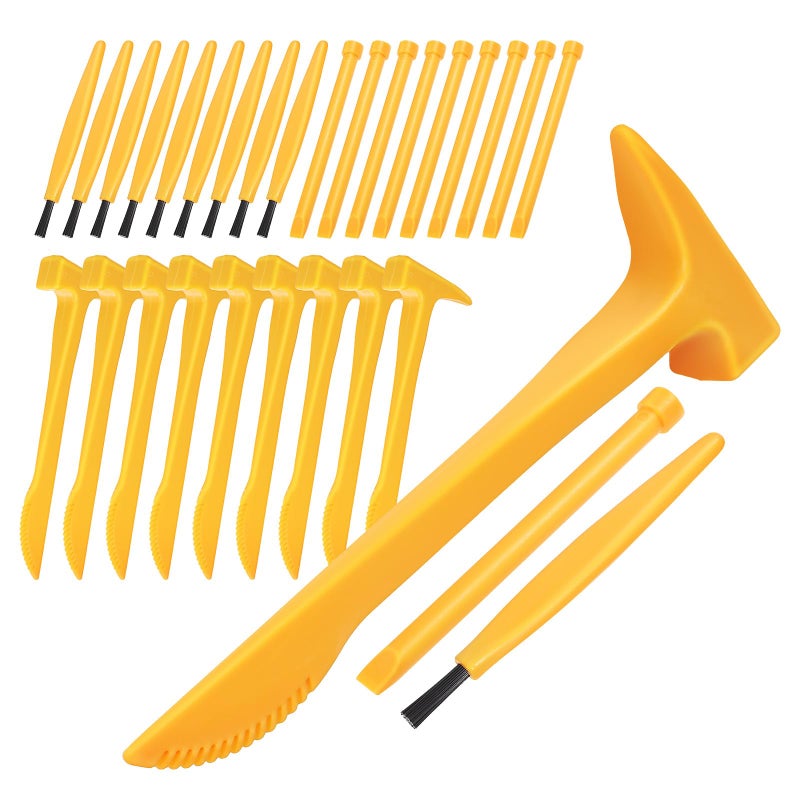 JOINPAYA 10 Set Excavation Tool Kit Dino Fossils Dig Kit for Kids Bulk Archaeology Dig Tools with Mini Hammer Chisel and Brush for Fossil Gem Digging Science Toy - Image 3