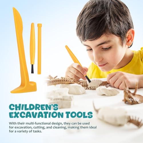 JOINPAYA 10 Set Excavation Tool Kit Dino Fossils Dig Kit for Kids Bulk Archaeology Dig Tools with Mini Hammer Chisel and Brush for Fossil Gem Digging Science Toy - Image 5