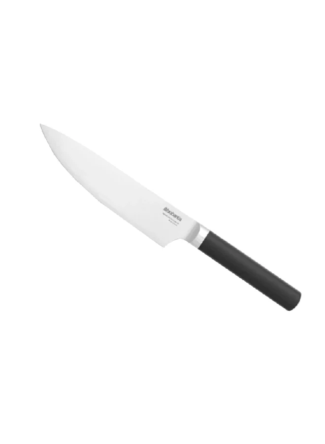 brabantia High Quality Ergonomic Design Steel Chef's Knife Silver and Black 2.2 x 4.4 x 33.7 cm 250248