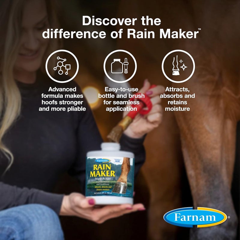 Farnam Rain Maker Triple Action Hoof Oil for Horses - Moisturizer and Conditioner with Aloe, 32 Oz - Image 3