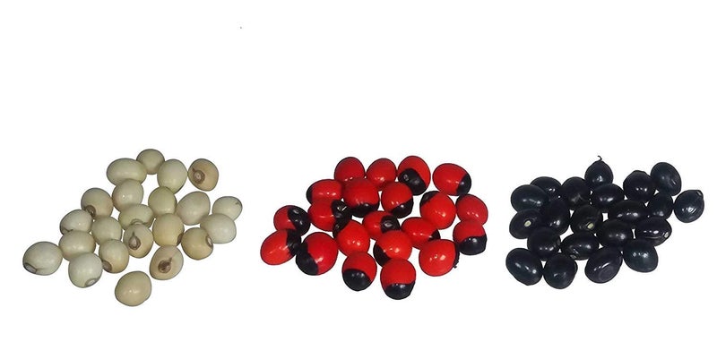 Vinarghya - Gunja Combo (White,Black, Red) / Abrus Precatorius/Rakta Gunja/Gumachi/Chirmi Beads/Gurinvida/Ratti Seeds / गूंज – 21PCS of each - Image 1