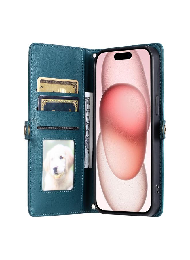 اس-توب حافظة لهاتف iPhone 16 Pro محفظة جلدية بفتحات متعددة للبطاقات مع حبل - Image 4