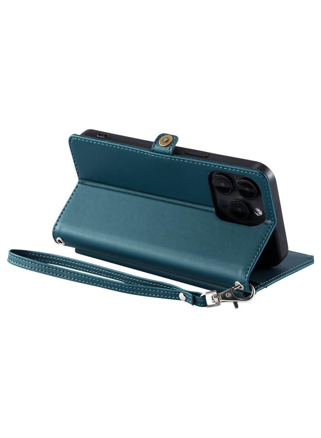 اس-توب حافظة لهاتف iPhone 16 Pro محفظة جلدية بفتحات متعددة للبطاقات مع حبل - Image 5