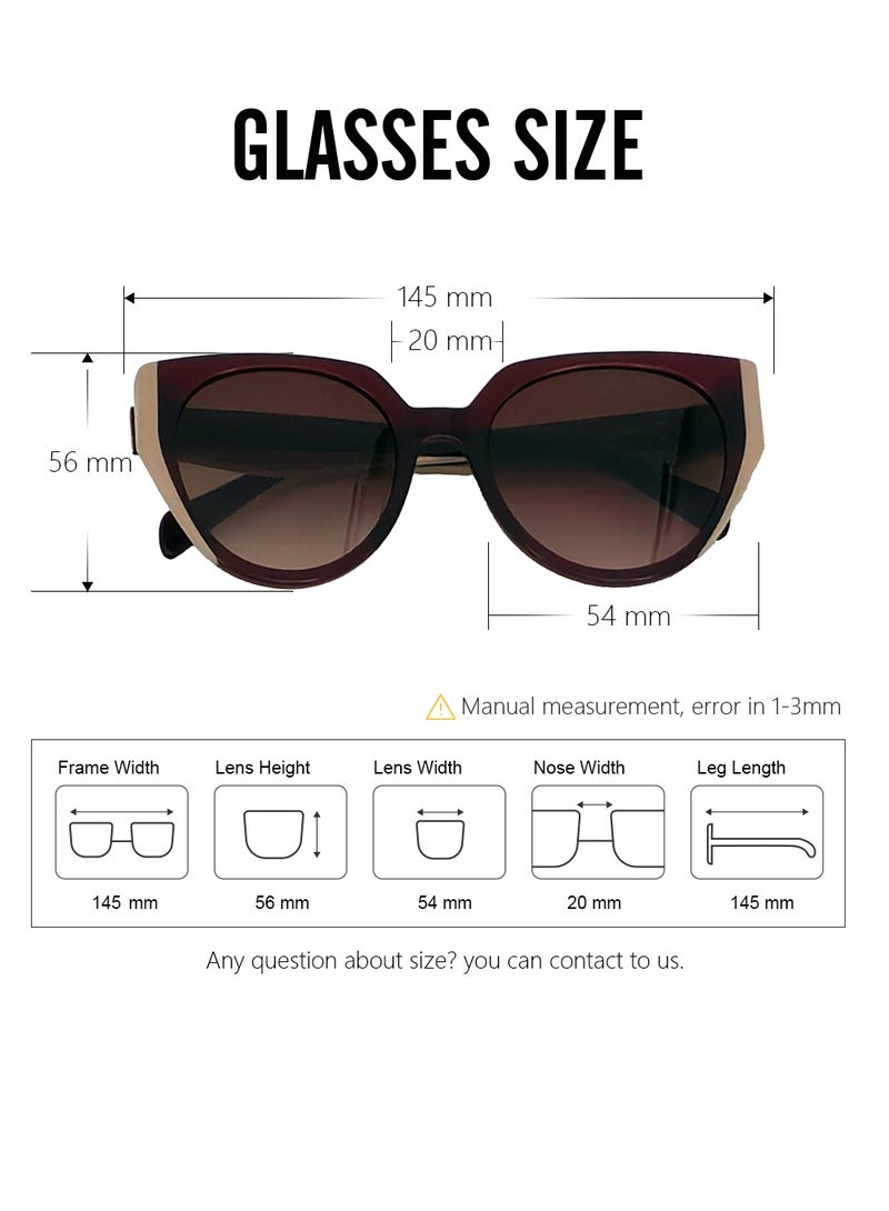 DLS Sunglasses for men and women - Cat Eye Acetate Frame with UV protacted lenses multipurpose use (MS7012-C4) - Image 3