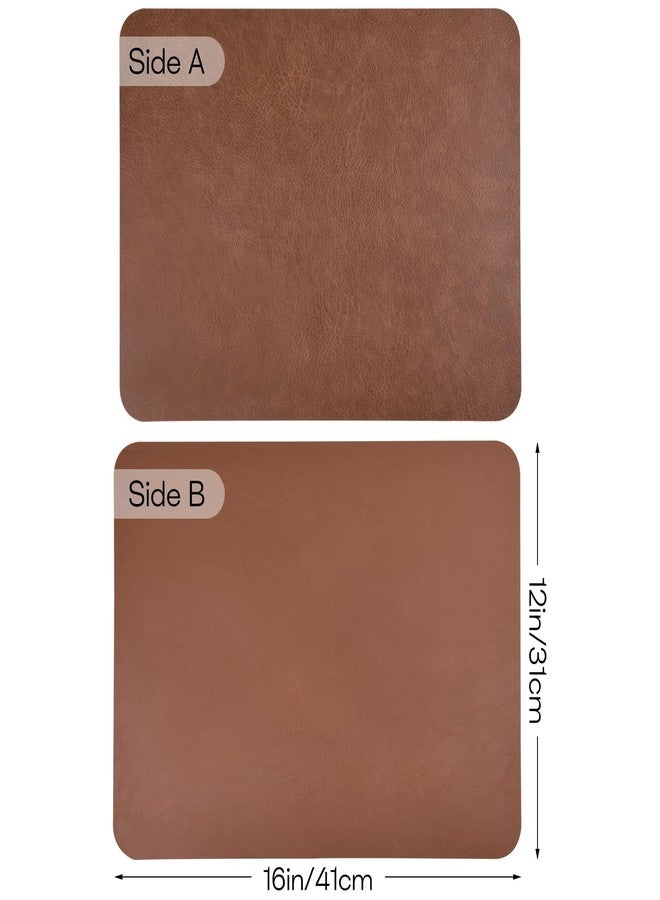 APLKER Placemats Set of 6, 12x17 Place Mats Set of 6 Waterproof Heat Resistant Dining Table Mats Set of 6 Washable Placemats for Kitchen Dining Table Restaurant Hotel - Brown - Image 2